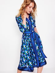 Boden Blue Kate Satin Shirt Dress - Image 3 of 5