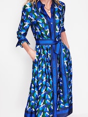 Boden Blue Kate Satin Shirt Dress - Image 4 of 5