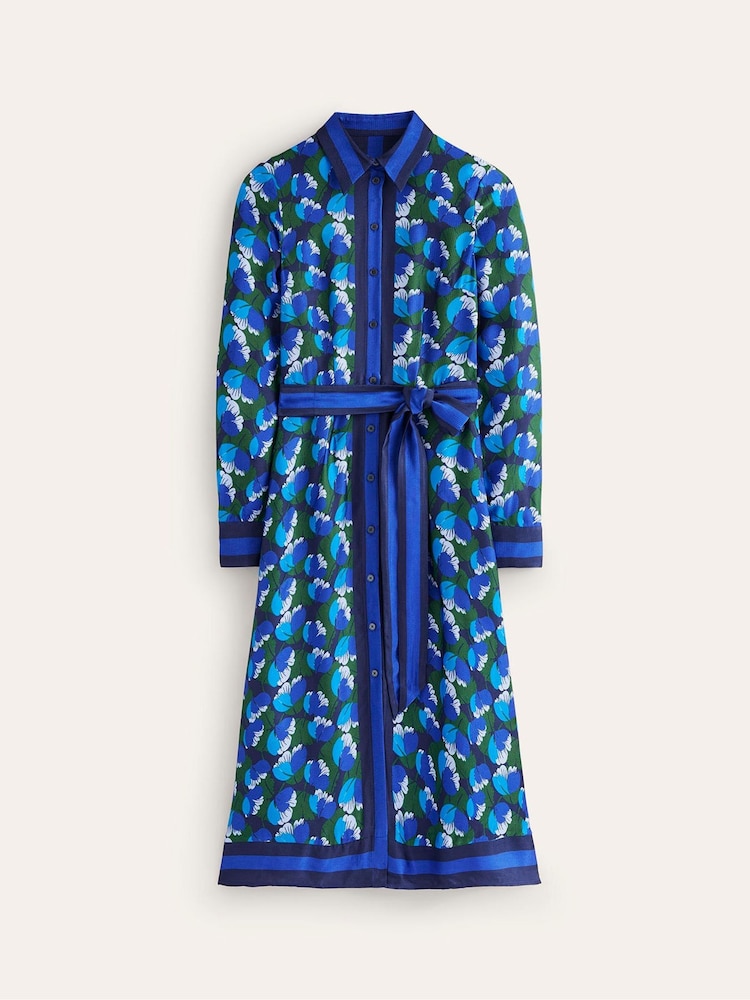 Boden Blue Kate Satin Shirt Dress - Image 5 of 5