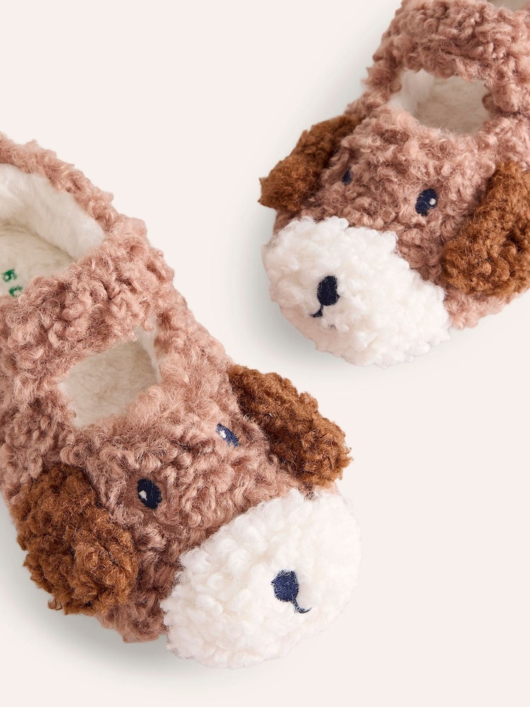 Boden Brown Dog Borg Slippers - Image 4 of 4 Boden Brown Dog Borg Slippers - Image 4 of 4