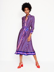 Boden Dark Blue Kate Satin Shirt Dress - Image 2 of 6