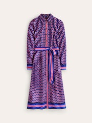 Boden Dark Blue Kate Satin Shirt Dress - Image 6 of 6