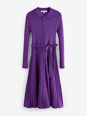 Boden Purple Rachel Knitted Shirt Dress - Image 2 of 2