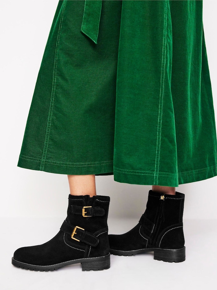 Boden Black Buckled Biker Boots - Image 1 of 4