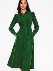 Boden Green 100% Cotton Aubrey Cord Midi Shirt Dress - Image 4 of 6