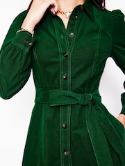 Boden Green 100% Cotton Aubrey Cord Midi Shirt Dress - Image 5 of 6