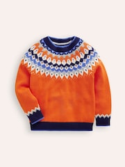 Boden Orange Fair Isle Pattern Jumper - Image 2 of 4