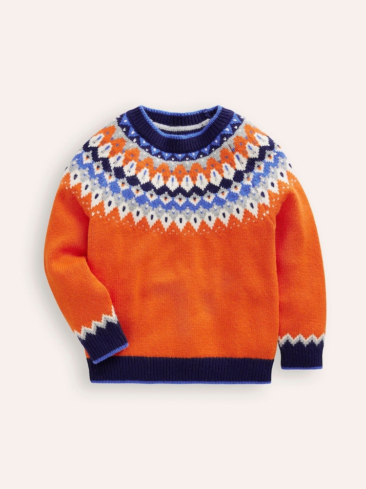 Boden Orange Fair Isle Pattern Jumper - Image 2 of 4