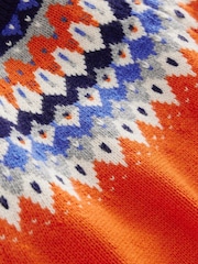 Boden Orange Fair Isle Pattern Jumper - Image 4 of 4
