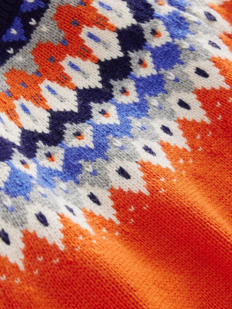 Boden Orange Fair Isle Pattern Jumper - Image 4 of 4