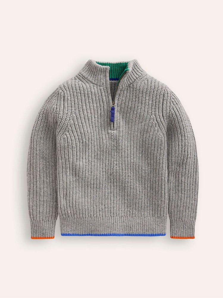 Boden Grey Heritage Quarter Zip Jumper - Image 1 of 3