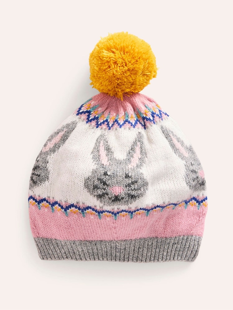 Boden zajček fairisle vzorec pletena baretka klobuki in kape; pokrivala - Slika 1 iz 3