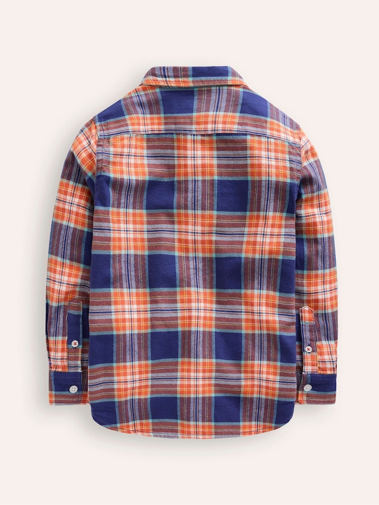 Boden Orange Checked Cosy 100% Cotton Shirt - Image 2 of 3 Boden Orange Checked Cosy 100% Cotton Shirt - Image 2 of 3