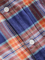 Boden Orange Checked Cosy 100% Cotton Shirt - Image 3 of 3