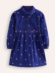 Boden Blue 100% Cotton Aubrey Puff Sleeve Toadstool Shirt Dress - Image 2 of 4