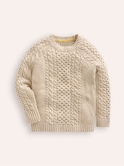 Boden Cream Heritage Cable Jumper - Image 1 of 3