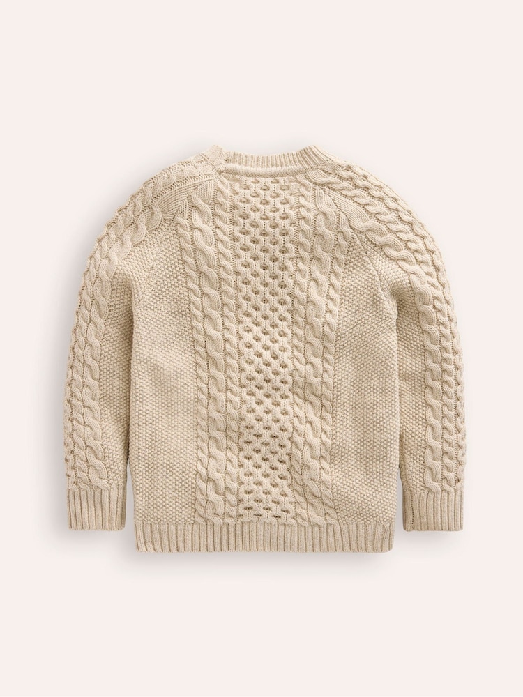 Boden Cream Heritage Cable Jumper - Image 2 of 3 Boden Cream Heritage Cable Jumper - Image 2 of 3