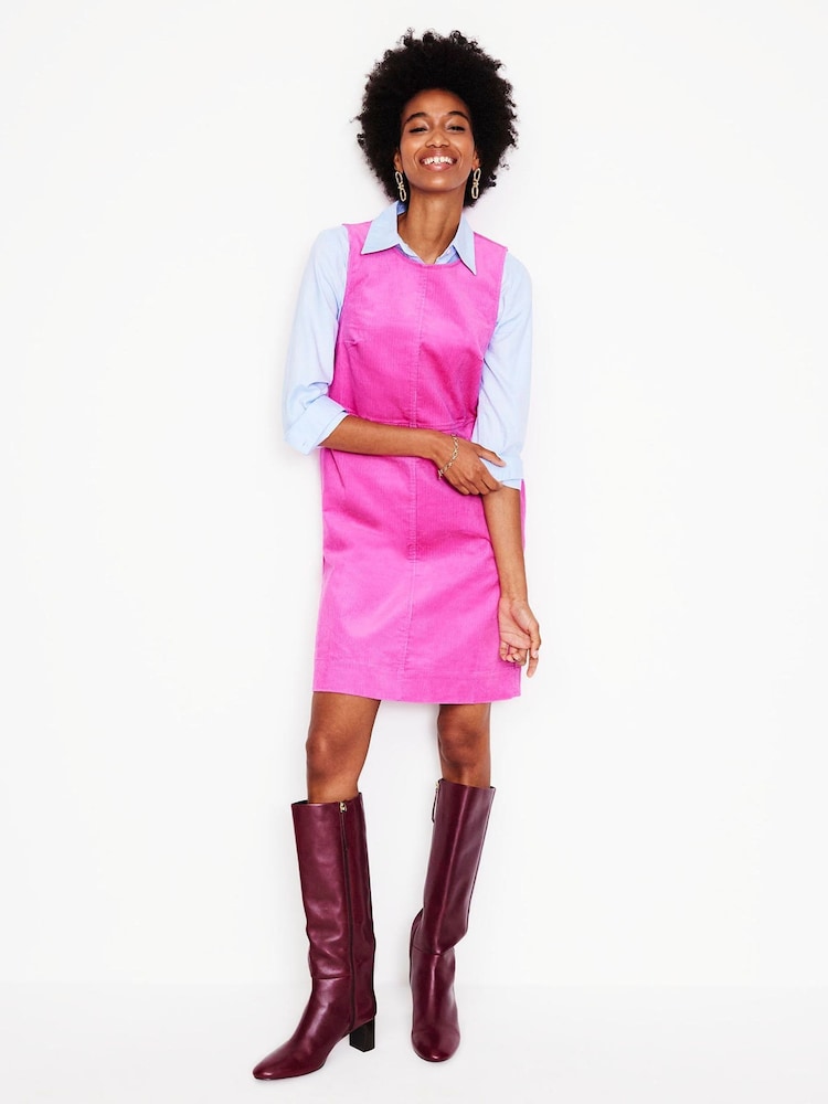 Boden Pink Pia Cord Shift Dress - Image 1 of 5