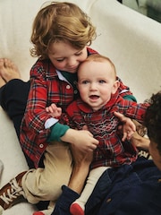 Boden Red Checked Cosy 100% Cotton Shirt - Image 1 of 4