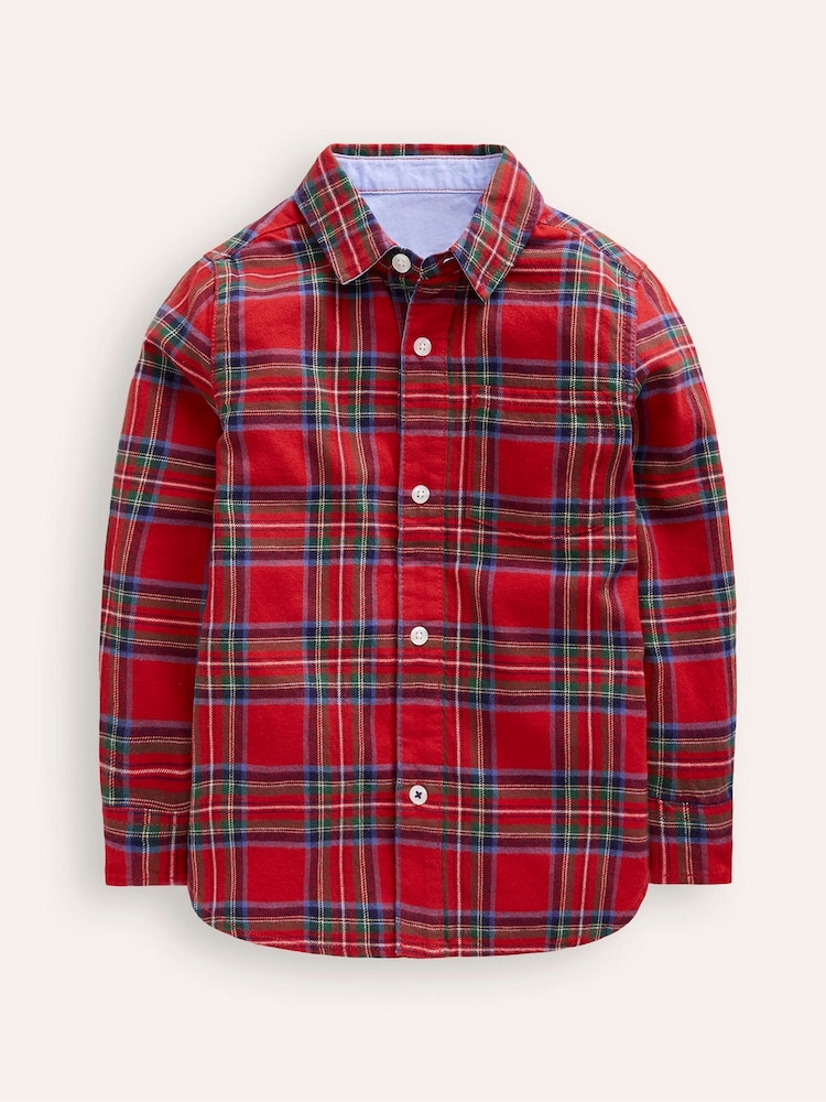 Boden Red Checked Cosy 100% Cotton Shirt - Image 2 of 4