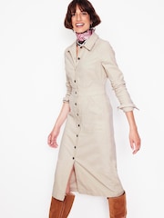 Boden Cream Flora Cord Midi Shirt Dress - Image 2 of 6