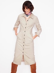 Boden Cream Flora Cord Midi Shirt Dress - Image 5 of 6