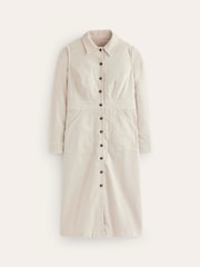 Boden Cream Flora Cord Midi Shirt Dress - Image 6 of 6