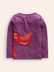 Boden Purple 100% Cotton Squirrel Front and Back T-Shirt - Image 2 of 3