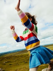 Boden Blue Stripe Textured Cardigan - Image 1 of 4