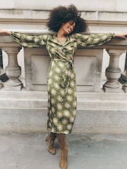 Boden Green Jasmine Satin Midi Dress - Image 1 of 6