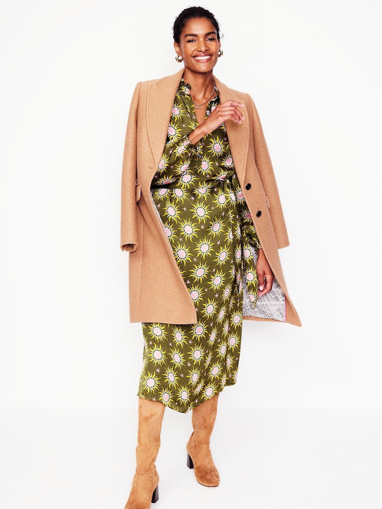 Boden Green Jasmine Satin Midi Dress - Image 2 of 6