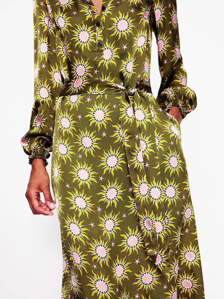 knee length dresses for ladies Jasmine Halter Midi Dress, in Rose Gold Luxe Satin | Show Me Your Mumu main image 0