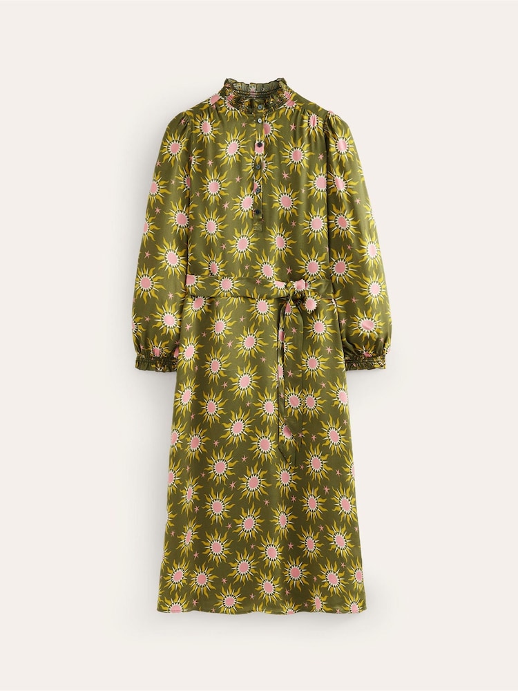 Boden Green Jasmine Satin Midi Dress - Image 6 of 6