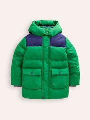 Boden Green Fleece Lined Puffer Coat - Image 1 of 4