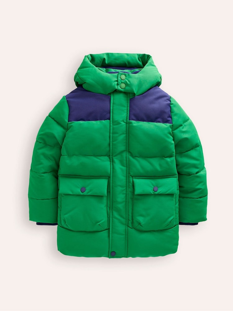 Boden Green Fleece Lined Puffer Coat - Image 1 of 4