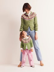 Boden Green Edie Fair Isle Pattern Cardigan - Image 1 of 4