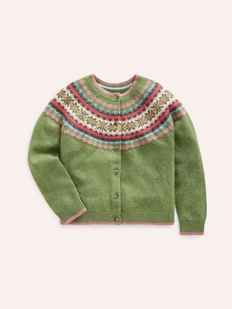 Boden Green Edie Fair Isle Pattern Cardigan - Image 2 of 4 Boden Green Edie Fair Isle Pattern Cardigan - Image 2 of 4