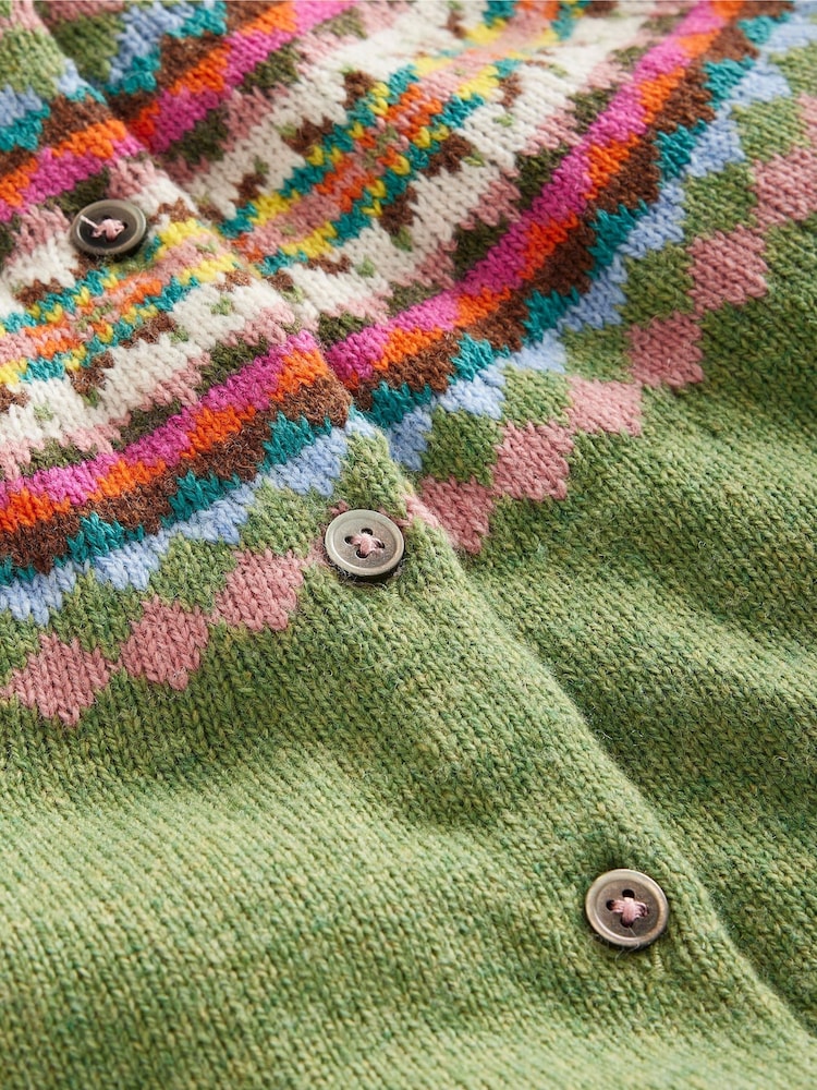 Boden Green Edie Fair Isle Pattern Cardigan - Image 4 of 4 Boden Green Edie Fair Isle Pattern Cardigan - Image 4 of 4
