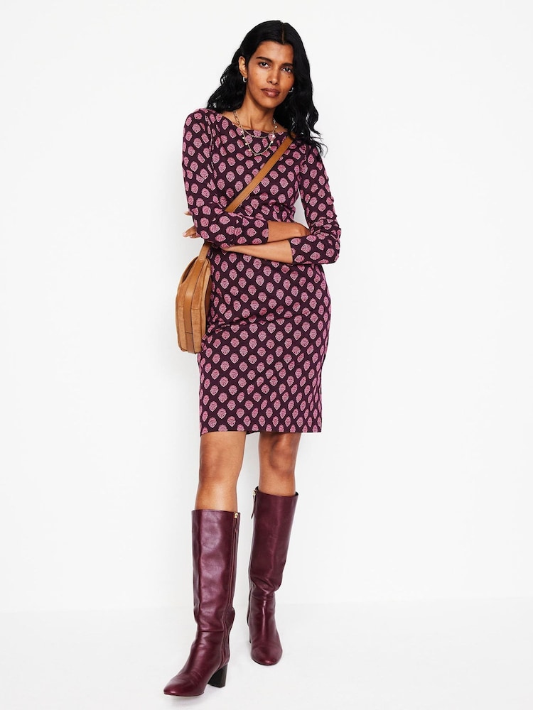Boden Purple 100% Cotton Florrie Long Sleeve Dress - Image 1 of 5