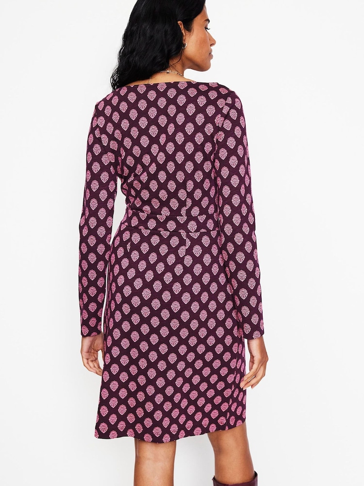 Boden Purple 100% Cotton Florrie Long Sleeve Dress - Image 2 of 5