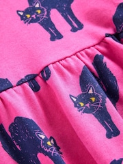 Boden Pink 100% Cotton Loopback Cat Sweatshirt Dress - Image 4 of 4