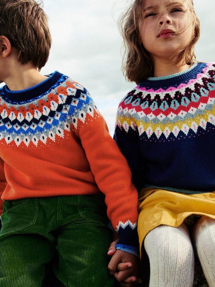 Boden Blue Eleanor Fair Isle Pattern Jumper - Image 1 of 4 Boden Blue Eleanor Fair Isle Pattern Jumper - Image 1 of 4