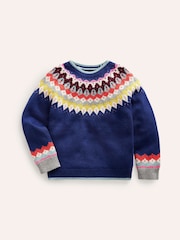 Boden Blue Eleanor Fair Isle Pattern Jumper - Image 2 of 4