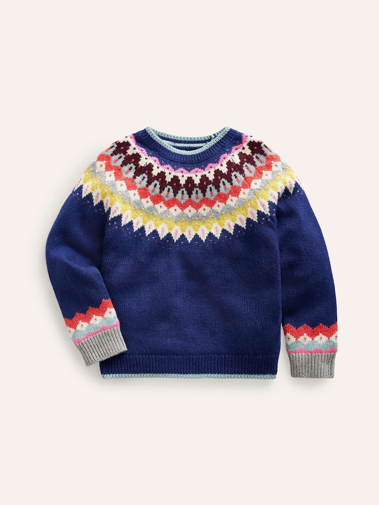 Boden Blue Eleanor Fair Isle Pattern Jumper - Image 2 of 4 Boden Blue Eleanor Fair Isle Pattern Jumper - Image 2 of 4