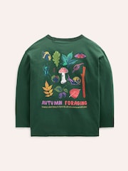 Boden Green 100% Cotton Woodland Educational Front and Back T-Shirt - Image 1 of 4