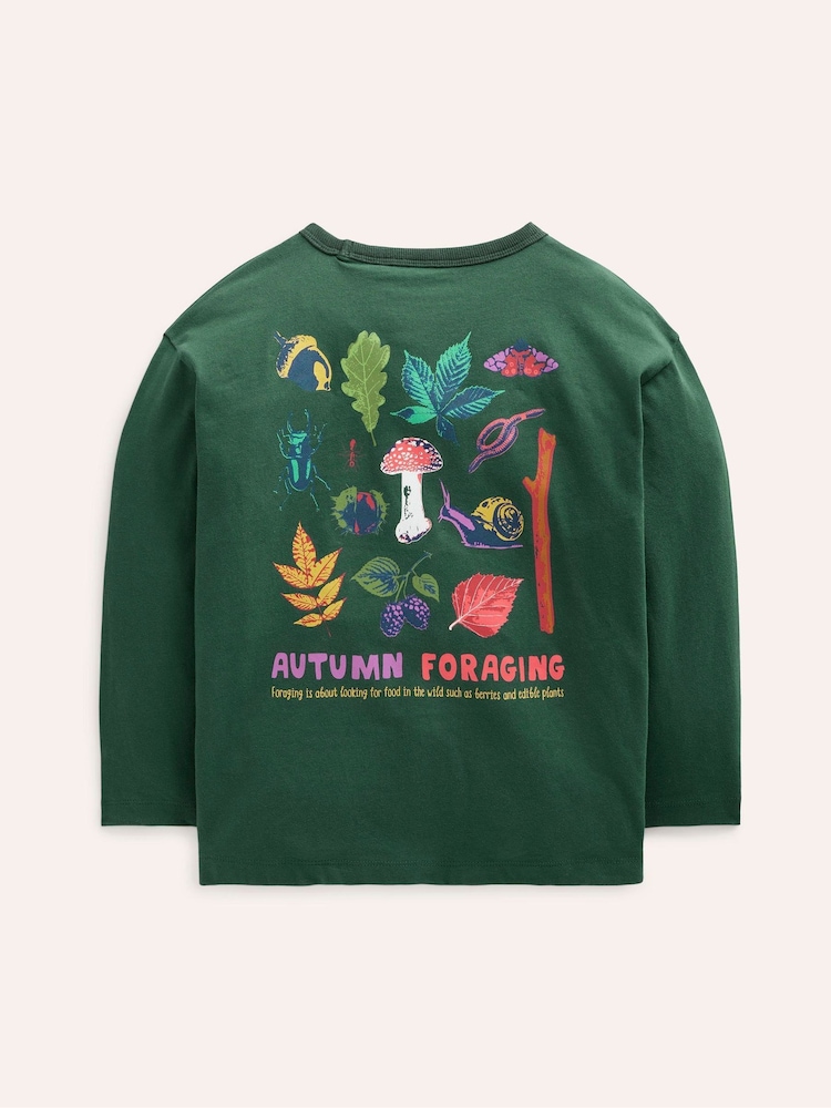 Boden Green 100% Cotton Woodland Educational Front and Back T-Shirt - Image 1 of 4 Boden Green 100% Cotton Woodland Educational Front and Back T-Shirt - Image 1 of 4