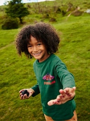 Boden Green 100% Cotton Woodland Educational Front and Back T-Shirt - Image 2 of 4