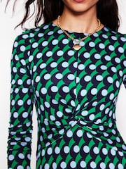 Boden Blue Twisted Waist Jersey Dress - Image 3 of 6