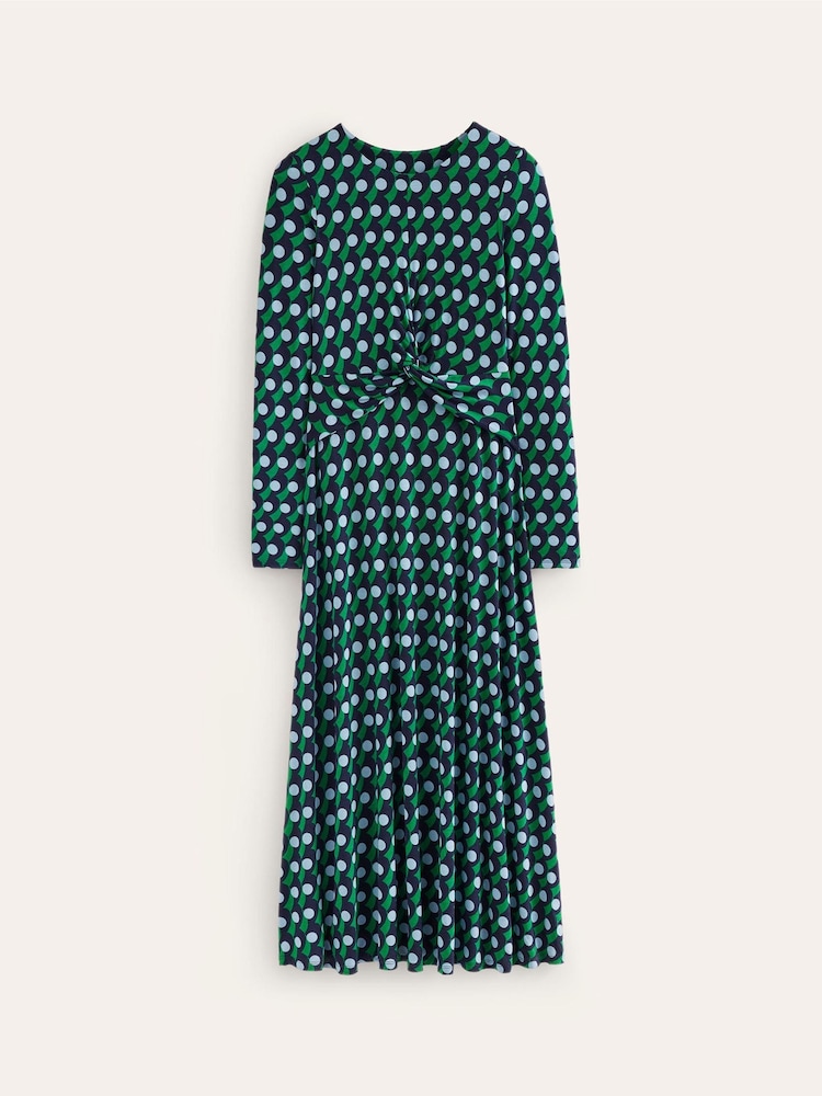 Boden Blue Twisted Waist Jersey Dress - Image 6 of 6