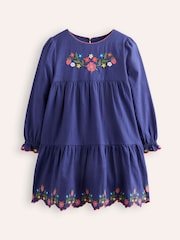 Boden Blue 100% Cotton Betsy Tiered Twirly Dress - Image 1 of 4